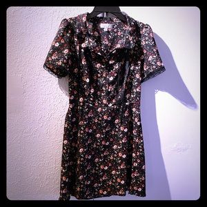 Ten-sixty Sherman black floral skater dress  XS